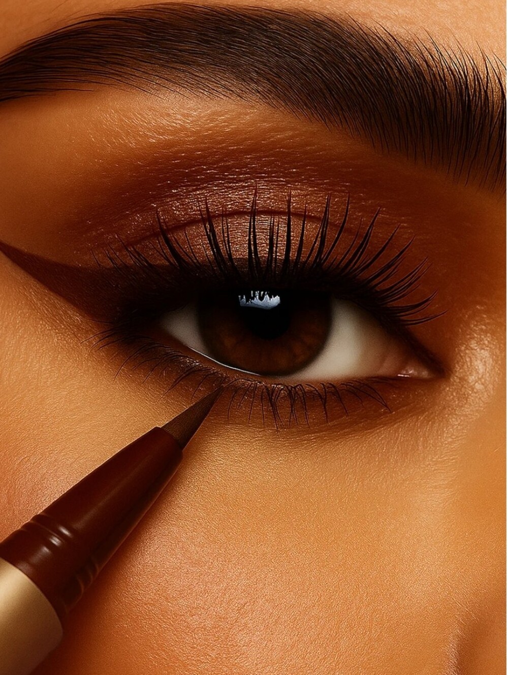 BISHA ESSENTIAL EYE DESIGNER IN UPTOWN BROWN.